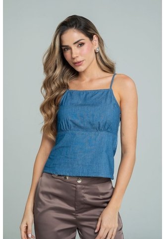 Top Chambray Burdeos Azul Ragged Pf21110031 Ragged