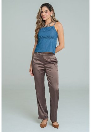 Top Chambray Burdeos Azul Ragged Pf21110031