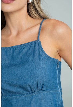 Top Chambray Burdeos Azul Ragged Pf21110031