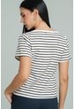 Camiseta Rayas Escote V Blanco Ragged Pf21120141 de Ragged