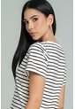 Camiseta Rayas Escote V Blanco Ragged Pf21120141 de Ragged