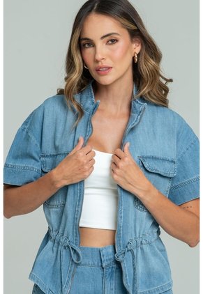 Camisa Denim Austria Azul Ragged Pf21110023
