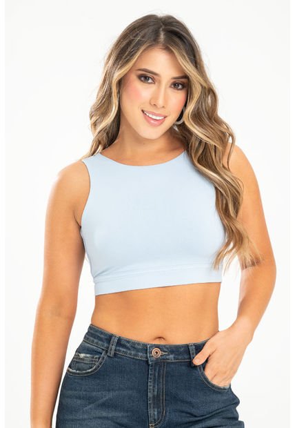 Crop Top Khima Azul Ragged Pf31122247