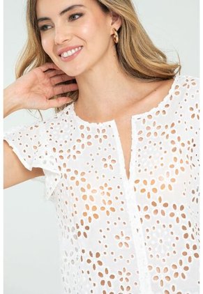 Blusa Summer Cotton Blanco Ragged Pf11112868