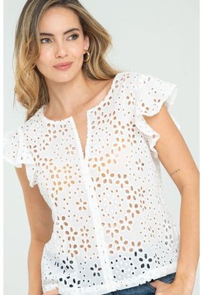 Blusa Summer Cotton Blanco Ragged Pf11112868