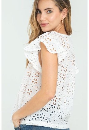 Blusa Summer Cotton Blanco Ragged Pf11112868