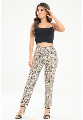 Pantalon Skinny Animal Beige Ragged Pf31310708