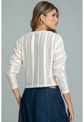 Blusa Korea Blanco Ragged Pf11113213