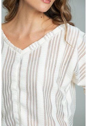 Blusa Korea Blanco Ragged Pf11113213
