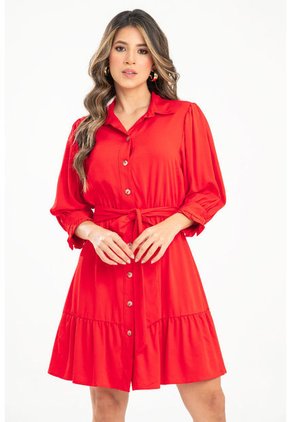 Vestido Corto Sally Rojo Ragged Pf31511408