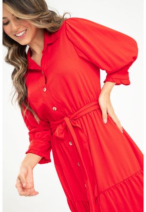 Vestido Corto Sally Rojo Ragged Pf31511408