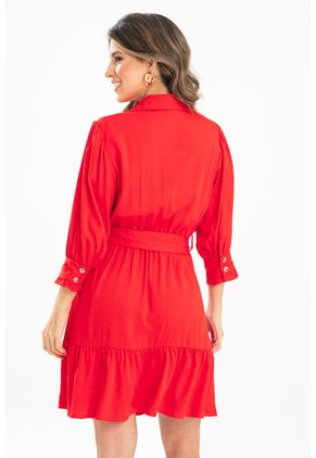 Vestido Corto Sally Rojo Ragged Pf31511408