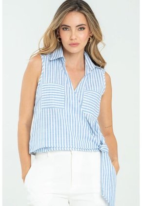 Blusa Stripes Ford Azul Ragged Pf11112870