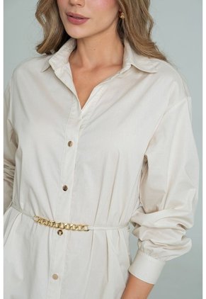 Vestido Corto Nahla Beige Ragged Pf12510424