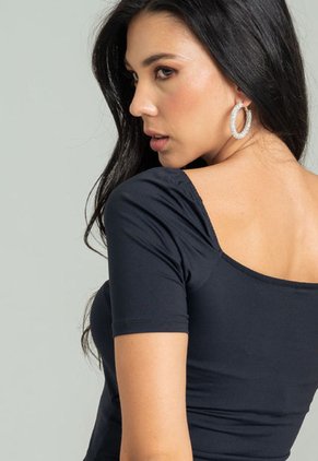 Blusa Ganni Negro Ragged Pf13120721