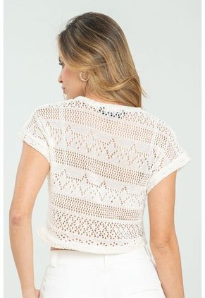 Blusa Tejida Blanco Ragged Pf11112873