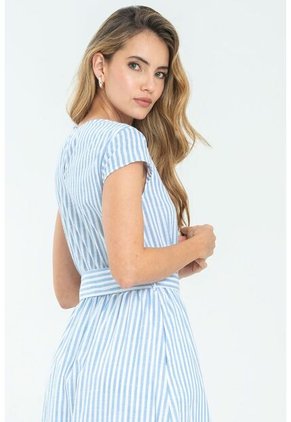 Vestido Largo Sayghe Azul Ragged Pf11511352