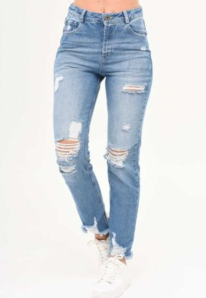 Jeans Baggy Palma Azul Ragged Pf51350279