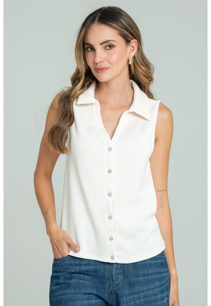 Top Polo Sisa Mila Blanco Ragged Pf11121198