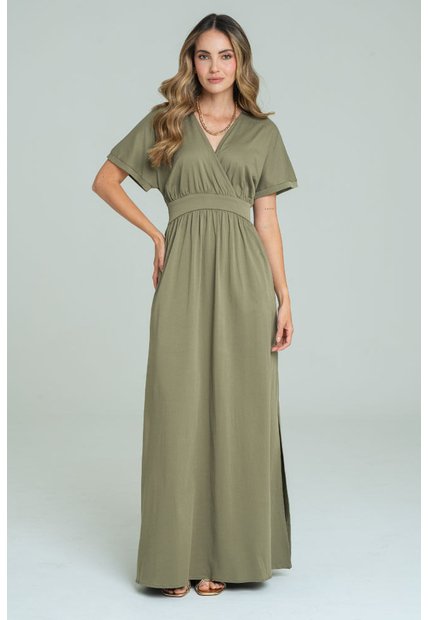 Vestido Largo Prhiya Verde Ragged Pf11511472