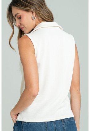 Top Polo Sisa Mila Blanco Ragged Pf11121198