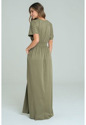 Vestido Largo Prhiya Verde Ragged Pf11511472