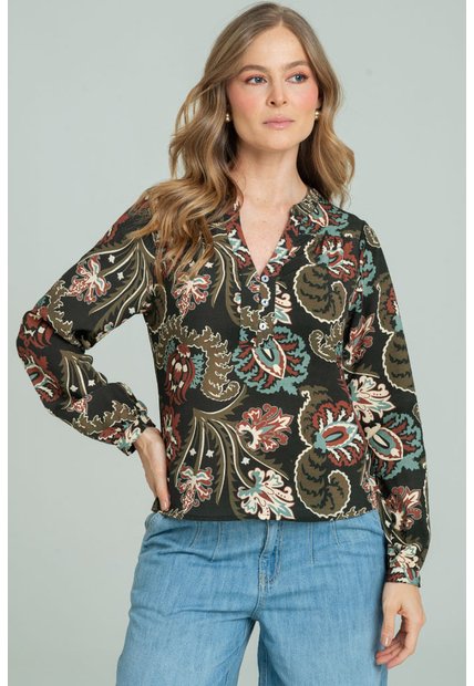 Blusa Mhirza Negro Ragged Pf11113224