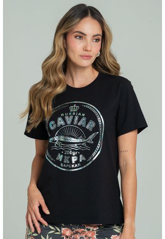Camiseta Caviar Negro Ragged Pf21120154 Ragged