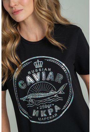 Camiseta Caviar Negro Ragged Pf21120154