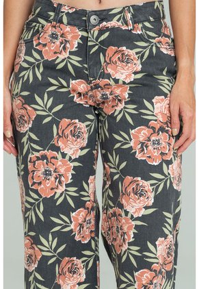 Jeans Wide Leg Roses Negro Ragged Pf21350106