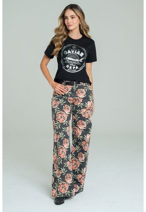 Camiseta Caviar Negro Ragged Pf21120154