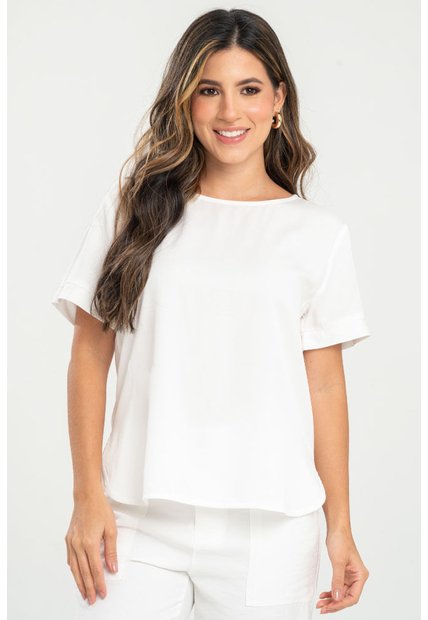 Blusa Lhotann Blanco Ragged Pf31113718