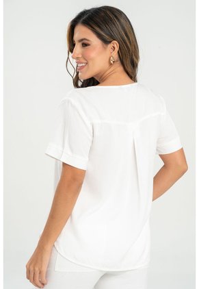Blusa Lhotann Blanco Ragged Pf31113718