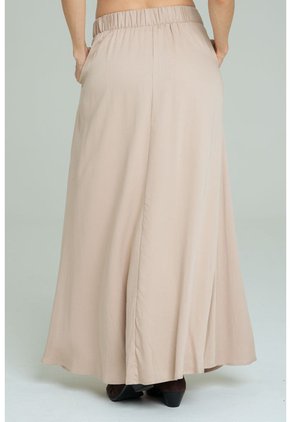 Falda Larga Abertura Beige Ragged Pf17320008