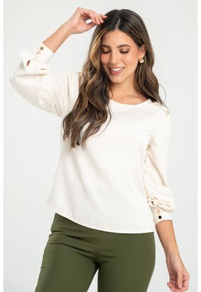 Blusa Nikolhe Blanco Ragged Pf32111345