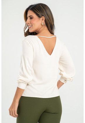 Blusa Nikolhe Blanco Ragged Pf32111345