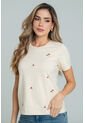 Camiseta Mini Flores Beige Ragged Pf21120144 de Ragged