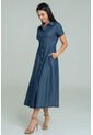 Vestido Burdeos Pespuntes Azul Ragged Pf21510020 de Ragged