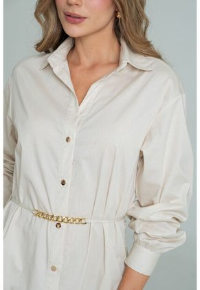 Vestido Corto Nahla Beige Ragged Pf12510424