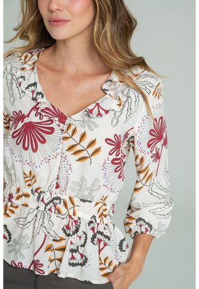 Blusa Balvessa Beige Ragged Pf11113238