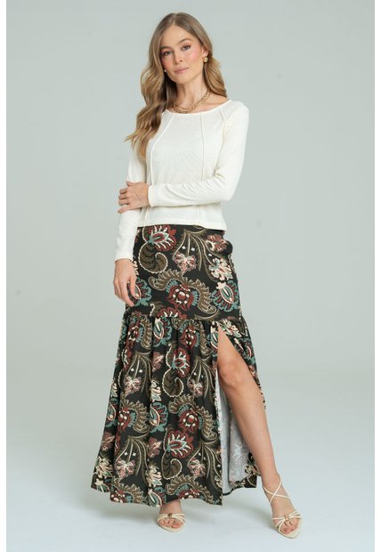 Falda Sevilla Negro Ragged Pf11320536