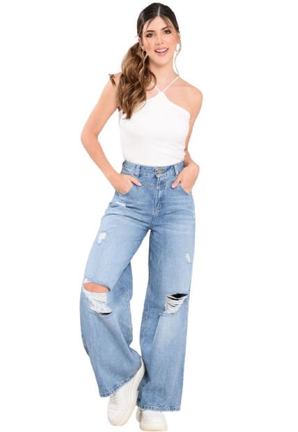 Jeans Montecarlo Azul Ragged Pf51350249