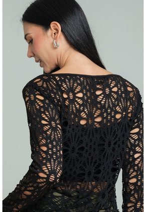 Buzo En Malla Negro Ragged Pf11180013