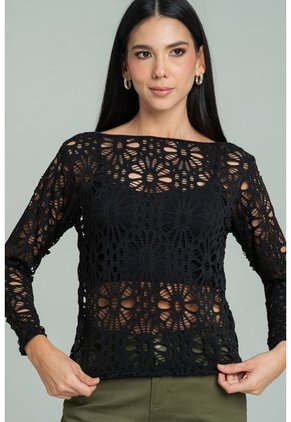 Buzo En Malla Negro Ragged Pf11180013