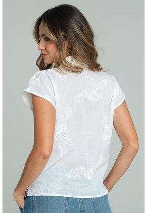Blusa Renin Blanco Ragged Pf11113194