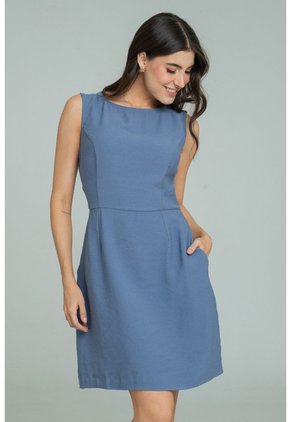 Vestido Flon Azul Ragged Pf11511485
