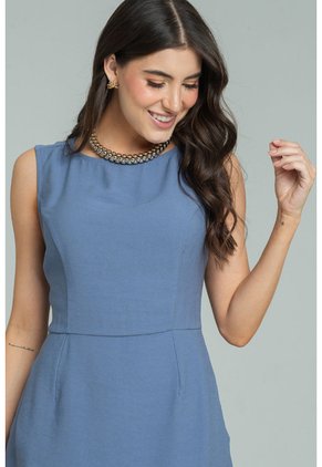 Vestido Flon Azul Ragged Pf11511485