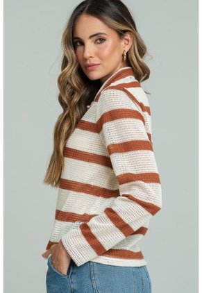 Camisa Polo Tejida Café Ragged Pf11113178