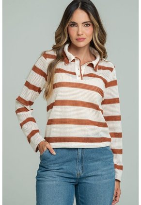 Camisa Polo Tejida Café Ragged Pf11113178