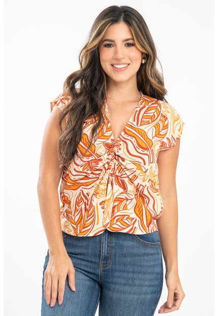 Blusa Malai Café Ragged Pf31113673